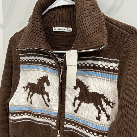 NWT Abercrombie & Fitch Equestrian Horse Western Sweater Cardigan PRICE FIRM!! - Picture 5 of 15